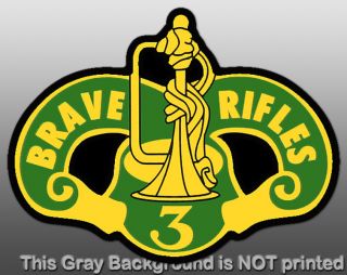 Brave Rifles 3rd Cavalry Crest Sticker Decal 3 Third Trumpet Military 