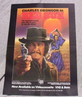 RED SUN movie poster CHARLES BRONSON original 1986 video promo