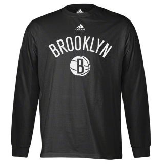 Brooklyn Nets Adidas Brooklyn Baller Logo Long Sleeve T Shirt Black 