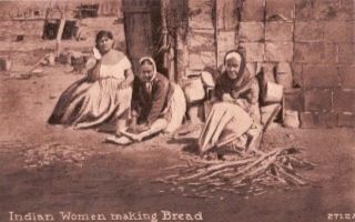 Indian Women Making Bread Scene Postcard