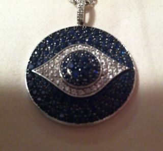 Carol Brodie 6 49ct Sapphire and Diamond Evil Eye Pendant