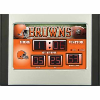Cleveland Browns NFL Scoreboard Desk Alarm Clock w/ Temperature and 