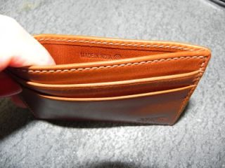 Coach Money Clip Card Case Mens Wallet 74393 Brown Tan Leather 4665 