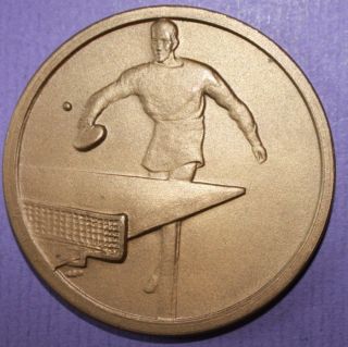 Vintage Bronze Sport Medal Table Tennis Ping Pong