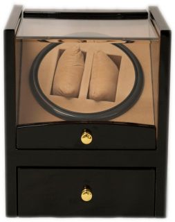 Black Automatic Watch Winder Display Box Battery or AC