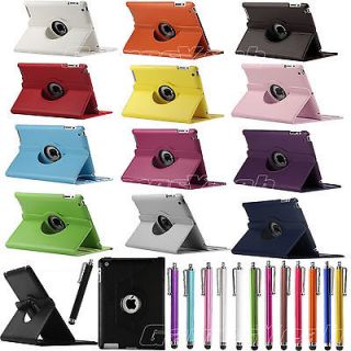  New iPad 4 4G Gen 360 Rotating Magnetic PU Leather Case Smart Cover 
