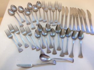 Rebacraft Bretton Woods Shell Flatware Stainless 38 Pieces Reed Barton 
