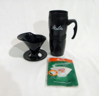 Melitta Insulated Travel Coffee Mug with Brewing System & Filters 