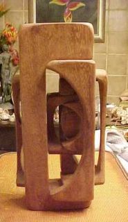 Brian Willsher Wood Sculpture Signed 1987 Art Moderne Style Modernism 