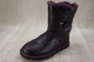 UGG Bailey Button Krinkle Boots 1872 Purple Shearling 6