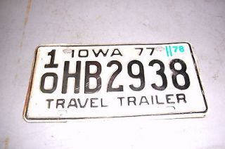 vintage iowa travel trailer license plate  5
