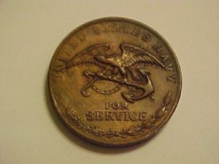 United States Navy for Service The Civil War Bronze Medal Token