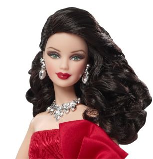 NIB 2012 Exclusive Brunette Holiday Christmas Barbie RARE Worldwide 