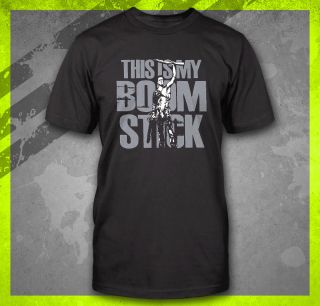   Boom Stick Evil Dead Bruce Campbell Shotgun T Shirt Tee