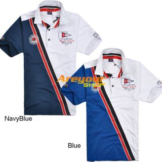 Bruce Shark Mens Short Button Neck T Shirt Sz M XXL Blue NavyBlue 