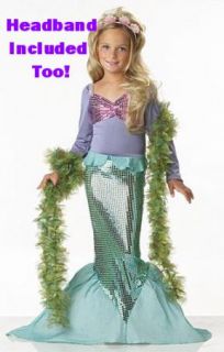 Little Mermaid Ariel Costume with Boa Included 8 10