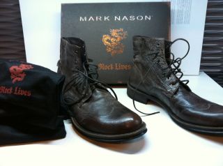 BRAND NEW * Mark Nason Bruford Boots *Sz 13* Dark Rust Brown
