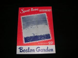  1957 58 Boston Bruins Vintage Program