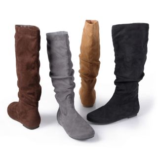 Brinley Co Womens Slouchy Microsuede Boots