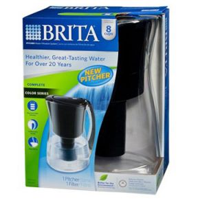 Brita 8 Cup Marina Black Pitcher Filtration System With 1 Filter