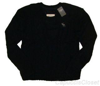 Abercrombie Fitch Womens Sweater BRITTAN Wool Jumper Top Navy Blue XS 