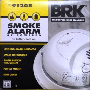 BRK FIRST ALERT 9120B AC POWERED SMOKE ALARM WITH BATTERY BACKUP
