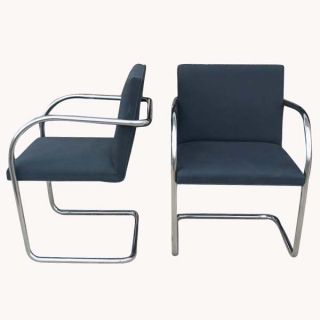 Knoll Mies Van Der Rohe Brno Stainless Steel Chairs