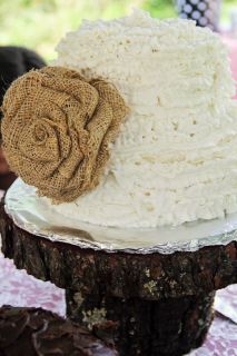 Handmade Burlap Wedding Cake Topper Burlap Flower