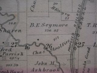 1875 Map Hebron Union Township Buckeye Lake Ohio Canal Refugee Tract 