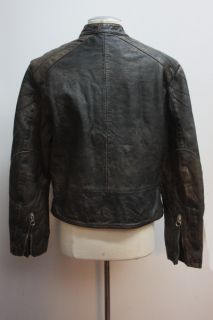 Vtg 80s Brogden Worn Motorcycle Racing Leather Jacket