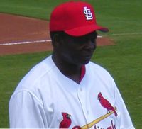 Lou Brock was part of the Cardinals coaching staff during the teams 