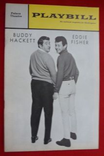 Eddie Fisher Buddy Hackett Playbill Palace Theater 1967 Rare Broadway 