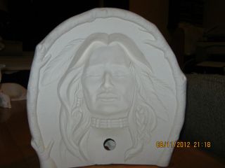 Very Unique Ceramic Bisque Dipicting a Native American Ready to Paint 