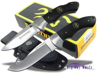 Browning 2pc Hunter Knife Set Fixed Blade Lockback New