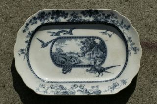 Brownfield Blue and White Transfer Ware Woodland Ironstone Rectangle 