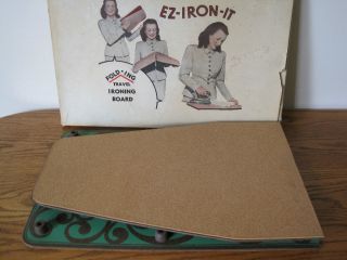 ANTIQUE 1950 Claridge EZ IRON IT Easy Store Table Top Folding Ironing 