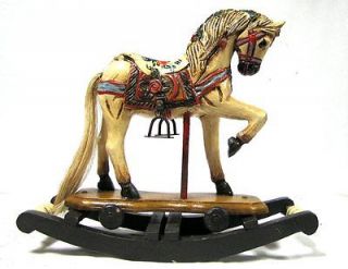 vintage rose rocking horse 41cr no carousel horse wood teddy doll