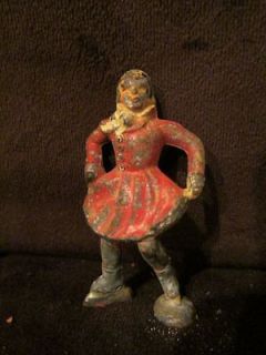 Manoil Barclay Ice skater lady skating lady figurine older red dress