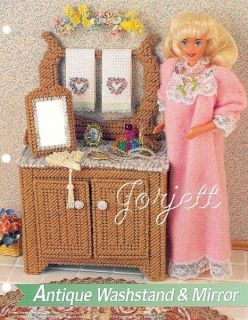 antique washstand mirror pc patterns fit barbie dolls time left