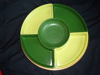 vintage 50 s lazy susan greens with wooden turn table