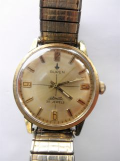 Vintage Buren AUTOMATIC 25 Jewel Wrist Watch Runs