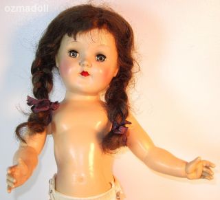 Toni Brunette P92 Ideal Doll in Tagged Plaid Dress Hat