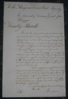 Lieutenant General John Burgoyne Petition for Command of Cavalry 1784 