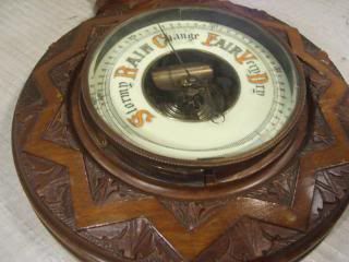 Antique Walnut Framed Aneroid Barometer