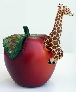 Apple with Giraffe Original Ceramic by Sergio Bustamante