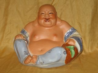  Laughing Buddha Porcelain Statue