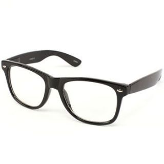 Nerd Geek Retro Clark Kent Clear Lens Buddy Eye Glasses Black Pivot 