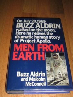 Buzz Aldrin Hand Signed Autograph Book MEN FROM EARTH Flat Signed LA 