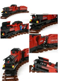 627 Enlighten Building Blocks Train City Toy Series Steam Locomotive 