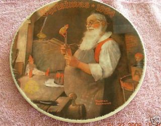 Vintage Norman Rockwell SANTA IN WORKSHOP Knowles China Collector 